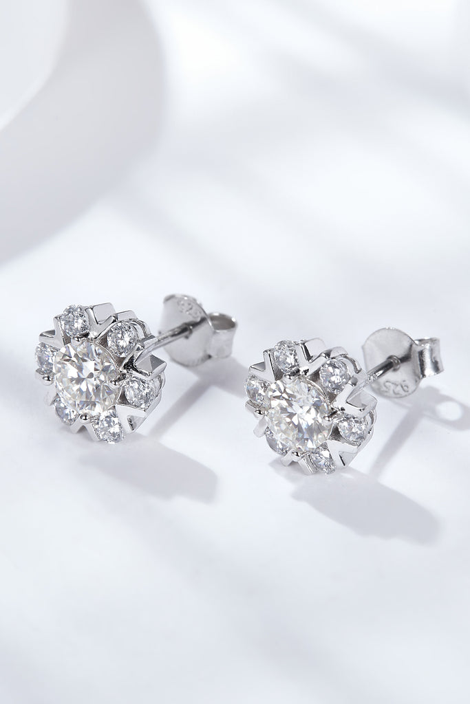 925 Sterling Silver Moissanite Stud Earrings-Timber Brooke Boutique, Online Women's Fashion Boutique in Amarillo, Texas