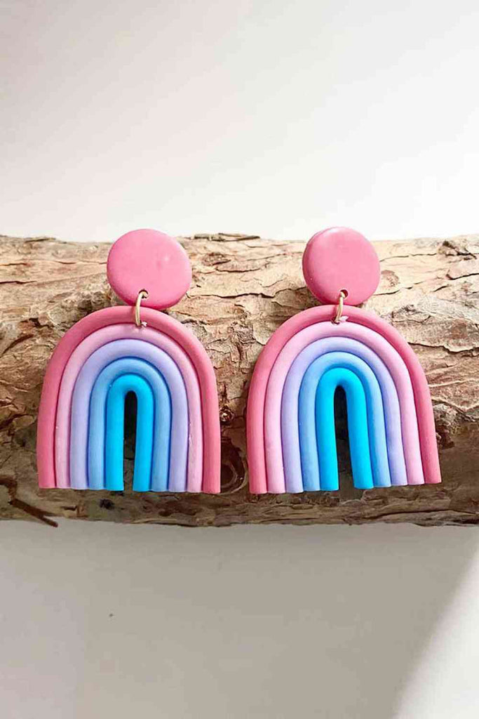 Rainbow Shape Dangle Earrings-Timber Brooke Boutique, Online Women's Fashion Boutique in Amarillo, Texas