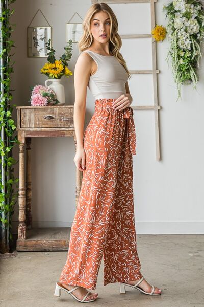 Heimish Full Size Printed Tied Straight Casual Pants-Timber Brooke Boutique, Online Women's Fashion Boutique in Amarillo, Texas