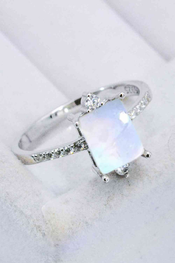 925 Sterling Silver Square Moonstone Ring-Timber Brooke Boutique, Online Women's Fashion Boutique in Amarillo, Texas