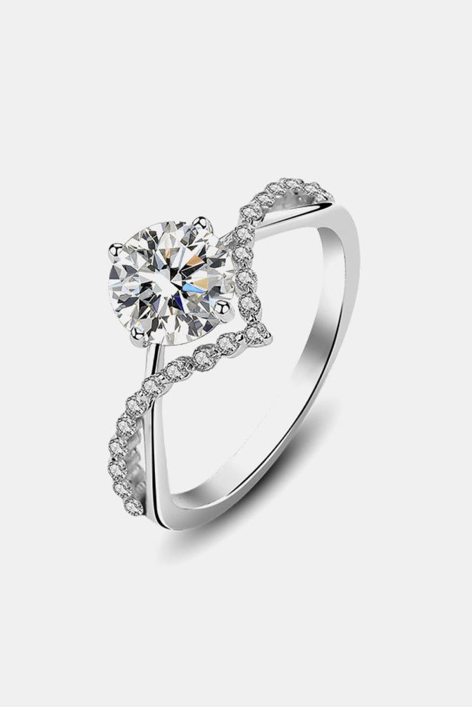 1 Carat Moissanite 925 Sterling Silver Ring-Timber Brooke Boutique, Online Women's Fashion Boutique in Amarillo, Texas