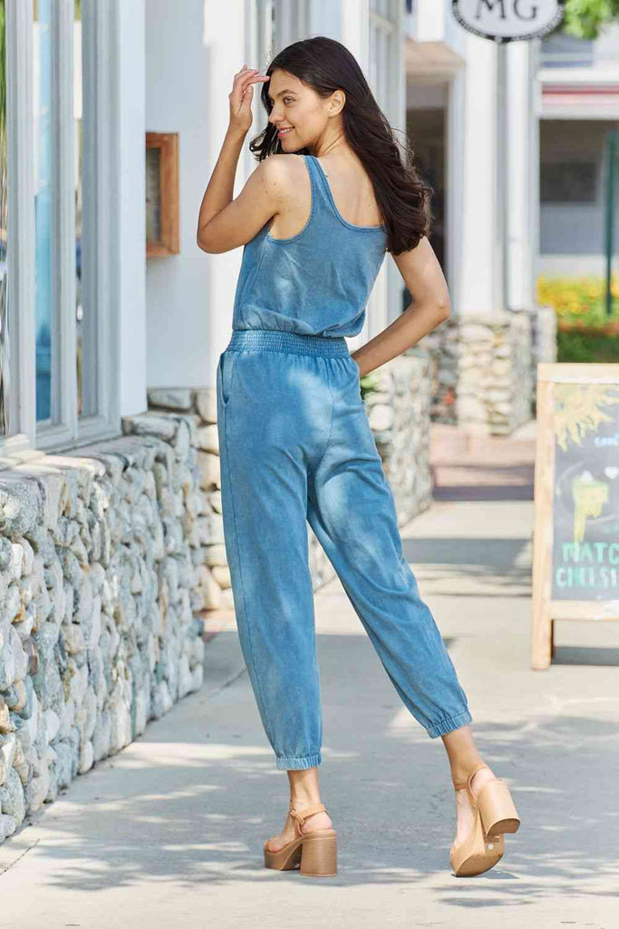 ODDI Full Size Acid Wash Casual Jumpsuit-Timber Brooke Boutique, Online Women's Fashion Boutique in Amarillo, Texas