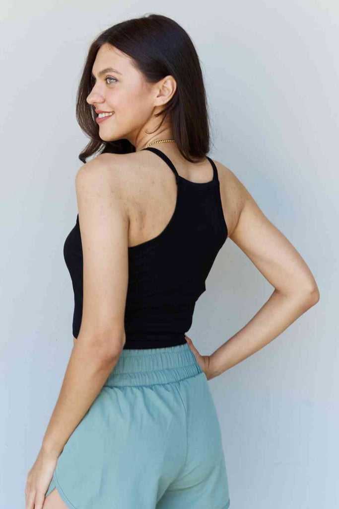 Ninexis Everyday Staple Soft Modal Short Strap Ribbed Tank Top in Black-Timber Brooke Boutique, Online Women's Fashion Boutique in Amarillo, Texas