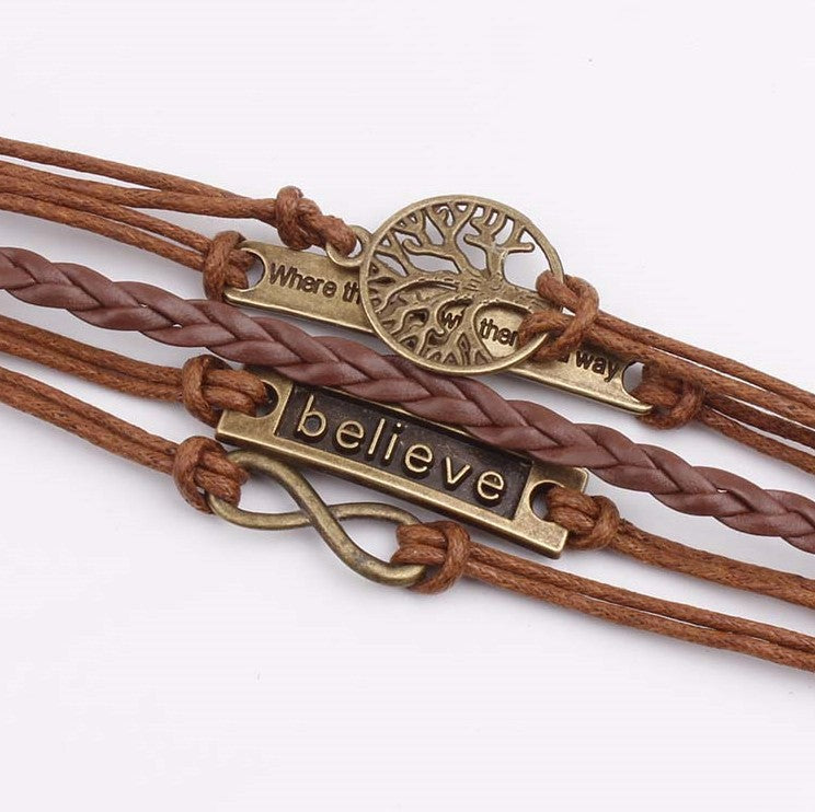 Alloy PU Leather Rope Bracelet-Timber Brooke Boutique, Online Women's Fashion Boutique in Amarillo, Texas