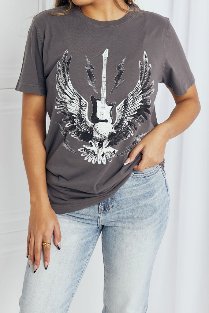 mineB Full Size Eagle Graphic Tee Shirt-Timber Brooke Boutique, Online Women's Fashion Boutique in Amarillo, Texas