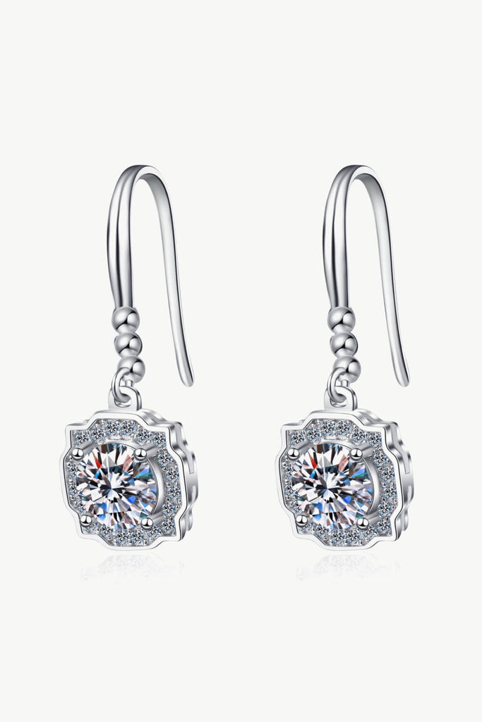 925 Sterling Silver Moissanite Hook Earrings-Timber Brooke Boutique, Online Women's Fashion Boutique in Amarillo, Texas
