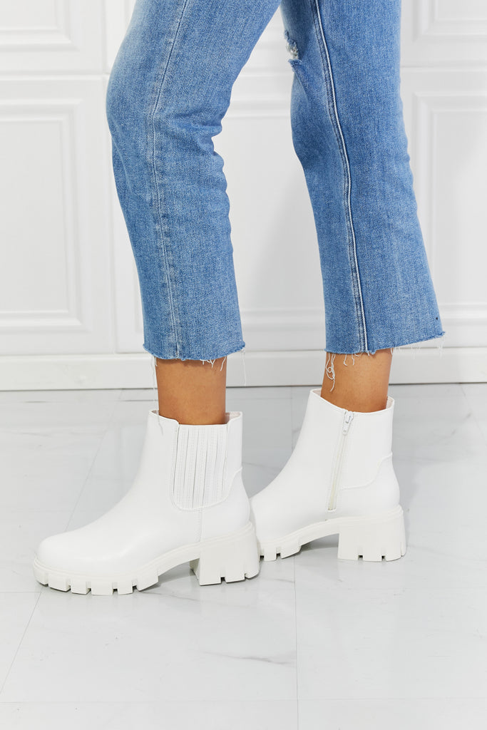 MMShoes What It Takes Lug Sole Chelsea Boots in White-Timber Brooke Boutique, Online Women's Fashion Boutique in Amarillo, Texas