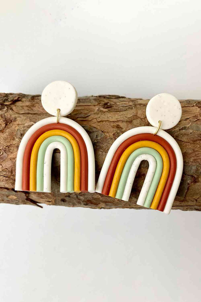 Rainbow Shape Dangle Earrings-Timber Brooke Boutique, Online Women's Fashion Boutique in Amarillo, Texas