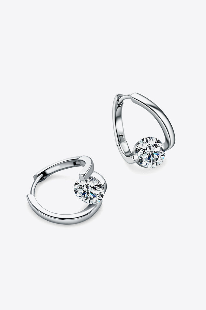 2 Carat Moissanite 925 Sterling Silver Heart Earrings-Timber Brooke Boutique, Online Women's Fashion Boutique in Amarillo, Texas