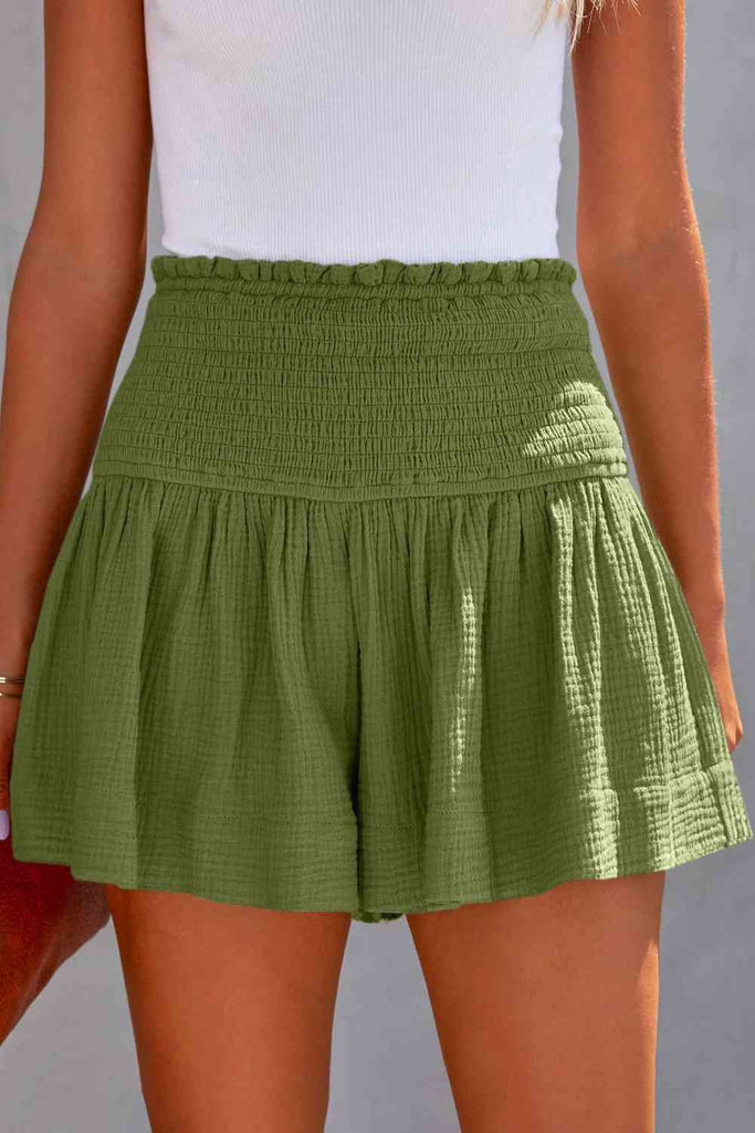 Smocked Waistband Shorts-Timber Brooke Boutique, Online Women's Fashion Boutique in Amarillo, Texas