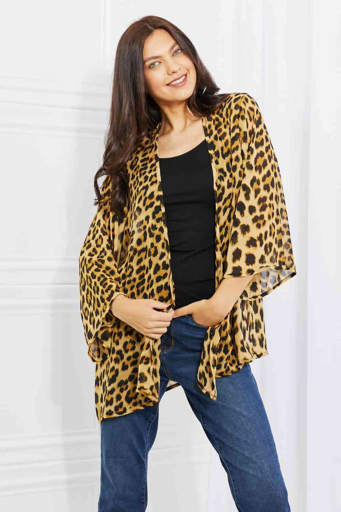 Melody Wild Muse Full Size Animal Print Kimono in Brown-Timber Brooke Boutique, Online Women's Fashion Boutique in Amarillo, Texas