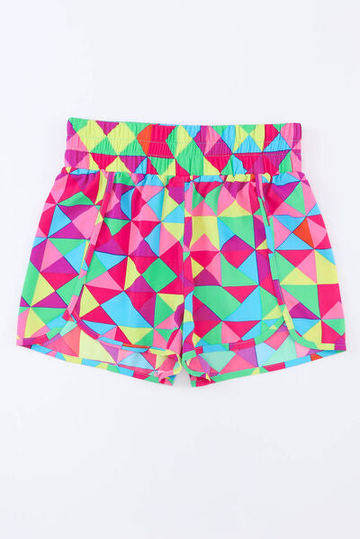 Color Block Elastic Waist Shorts-Timber Brooke Boutique, Online Women's Fashion Boutique in Amarillo, Texas