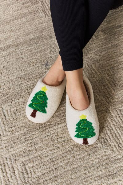 Melody Christmas Tree Cozy Slippers-Timber Brooke Boutique, Online Women's Fashion Boutique in Amarillo, Texas