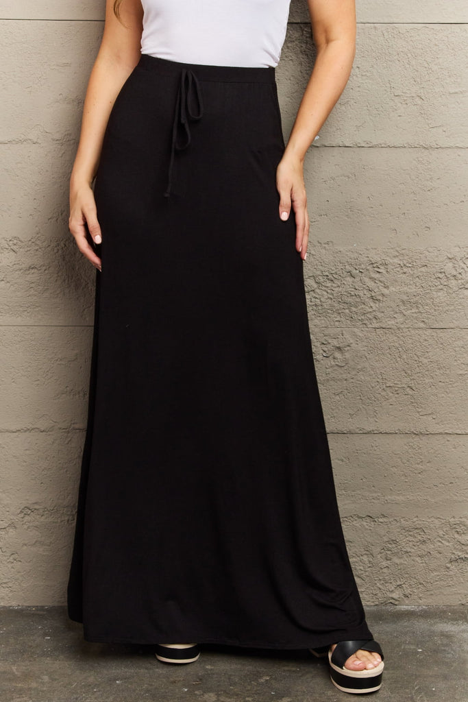 Culture Code For The Day Full Size Flare Maxi Skirt in Black-Timber Brooke Boutique, Online Women's Fashion Boutique in Amarillo, Texas