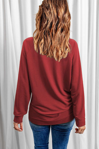 XOXO Heart Round Neck Sweatshirt-Timber Brooke Boutique, Online Women's Fashion Boutique in Amarillo, Texas