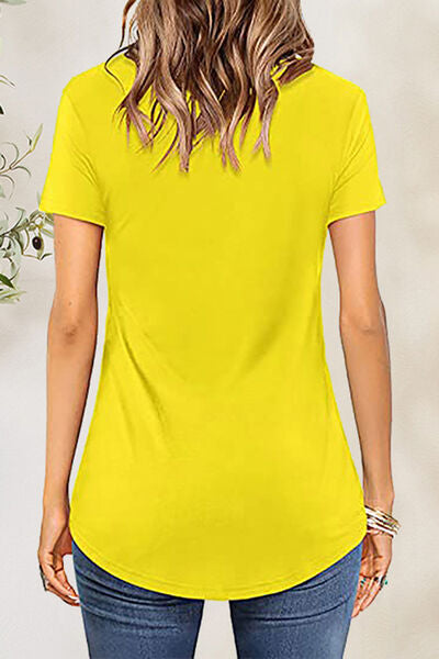 Crisscross Short Sleeve T-Shirt-Timber Brooke Boutique, Online Women's Fashion Boutique in Amarillo, Texas