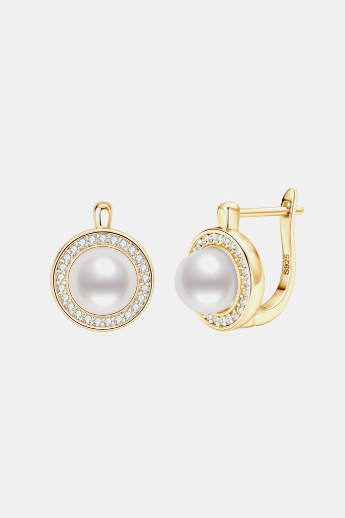 Moissanite Pearl 925 Sterling Silver Earrings-Timber Brooke Boutique, Online Women's Fashion Boutique in Amarillo, Texas