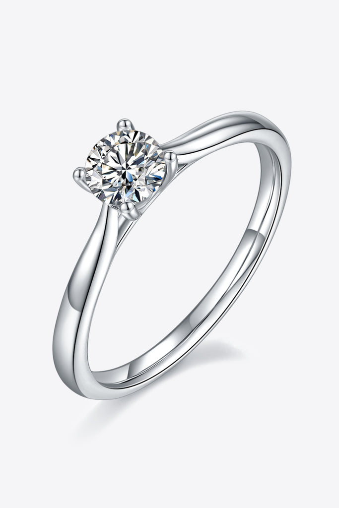 Moissanite 925 Sterling Silver Solitaire Ring-Timber Brooke Boutique, Online Women's Fashion Boutique in Amarillo, Texas