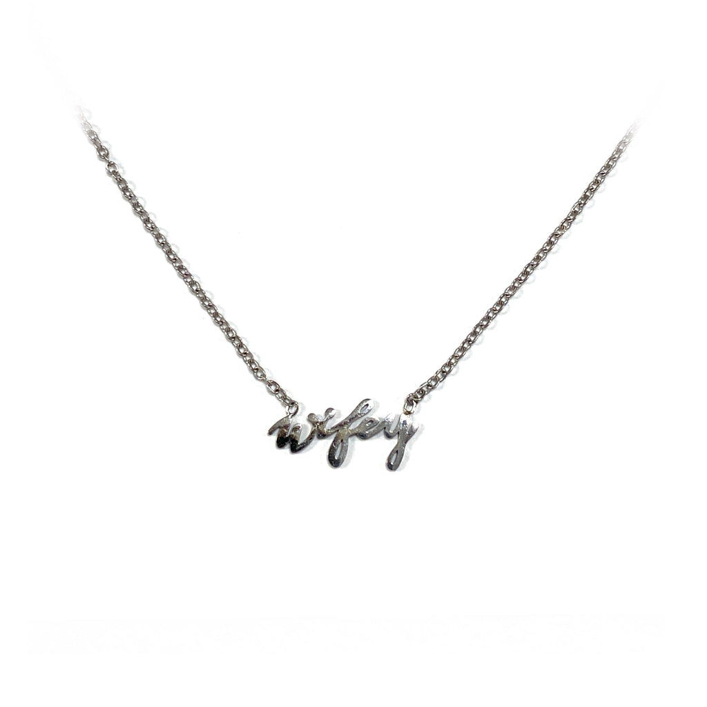 Wifey Necklace in Silver-Julia Rose-Timber Brooke Boutique, Online Women's Fashion Boutique in Amarillo, Texas