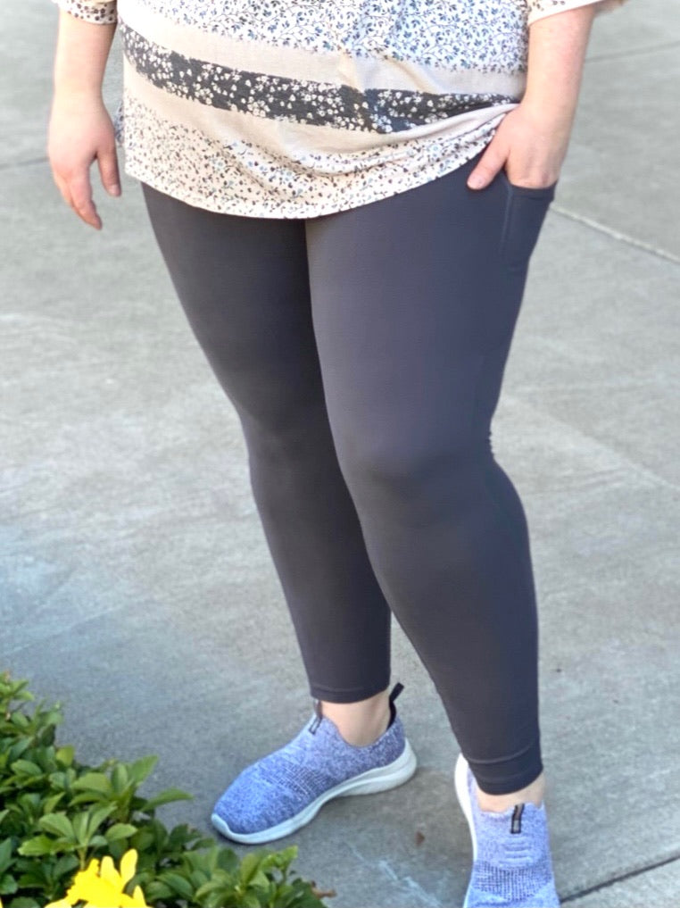 On The Go Leggings in Charcoal-Rae Mode-Timber Brooke Boutique, Online Women's Fashion Boutique in Amarillo, Texas