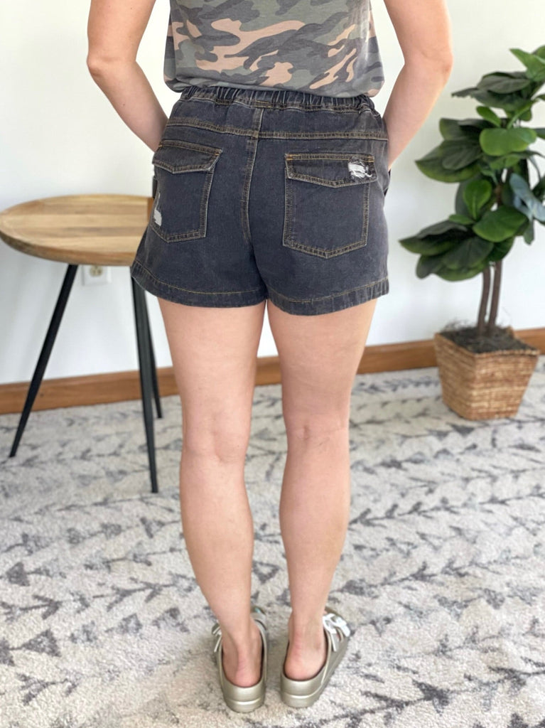 Wander This World Shorts in Black-White Birch-Timber Brooke Boutique, Online Women's Fashion Boutique in Amarillo, Texas