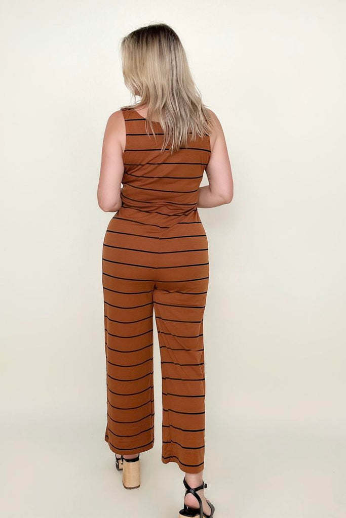 Round Neck Striped Sleeveless Wide Leg Jumpsuit-Jumpsuits-Timber Brooke Boutique, Online Women's Fashion Boutique in Amarillo, Texas