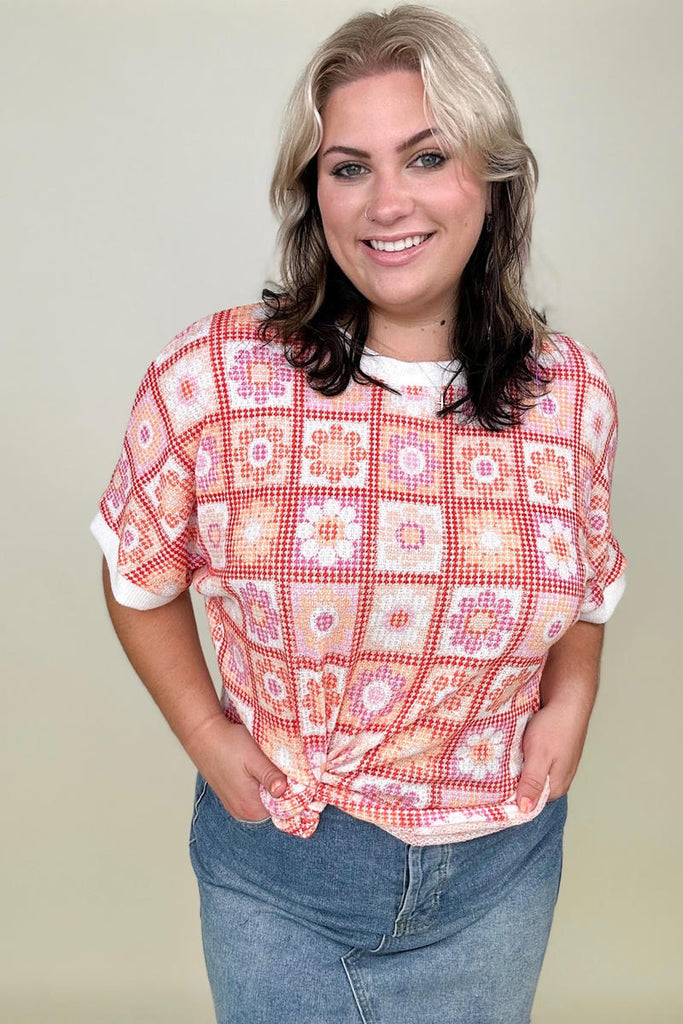 Haptics Dolman Retro Floral Print Top-T-shirts-Timber Brooke Boutique, Online Women's Fashion Boutique in Amarillo, Texas